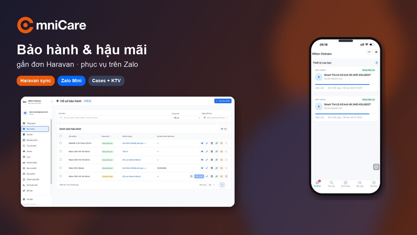 OmniCare — Dashboard hồ sơ BH và Zalo Mini App
